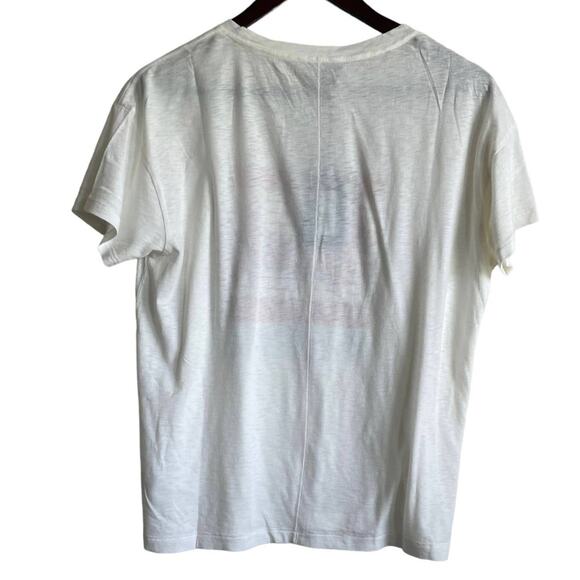 Paige Women Cotton Top S Ivory Ryo Graphic Tee Venice Beach Streetwear‎ Y2K NEW - Picture 3 of 8